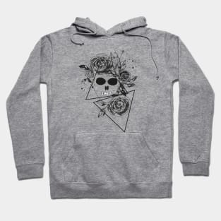 Abstract rose silhouette. Skull. Triangle geometric rose Hoodie